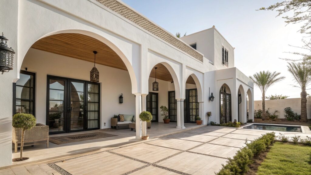 Une kasbah en pierre rouge avec une architecture imposante et des murs épais.
